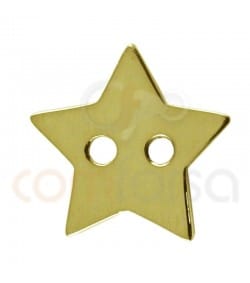 Estrella doble taladro 12x13 plata baño de oro