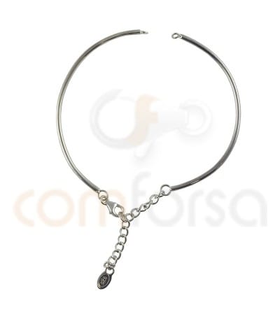 Tube with extension bracelet sterling silver 925