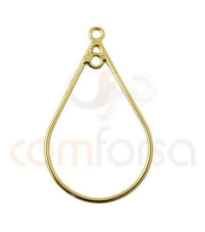 Sterling silver 925 Gold plated tear pendant 20 x 30 mm