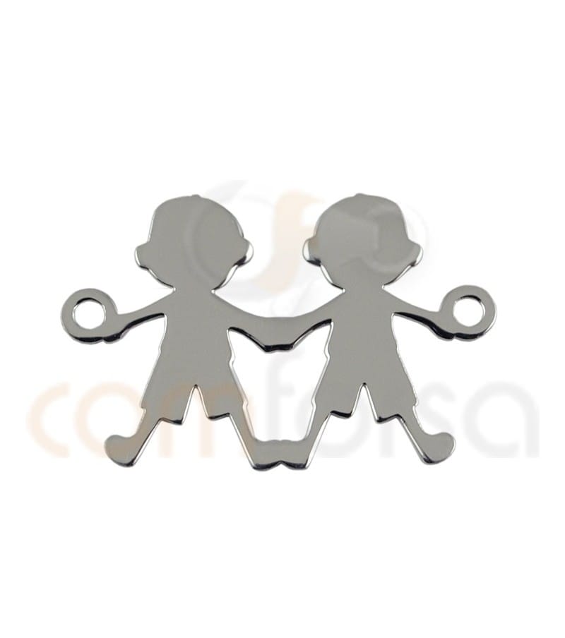 Sterling silver 925ml  boy and boy connector 20 x 12 mm