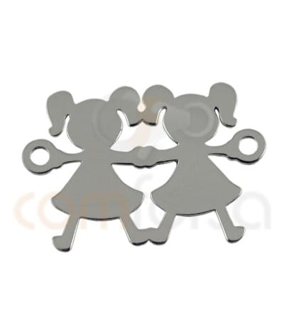 Sterling silver 925ml  girl and girl connector 20 x 12mm