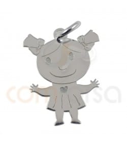 Colgante girl 13x16 mm plata 925 ml