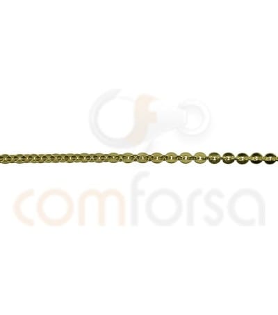 Cadena forzada martilleada 1.9 x 1.65 plata chapada en oro