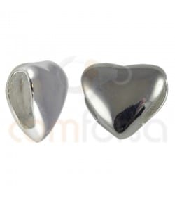 Sterling silver 925 heart spacer bead 7mm