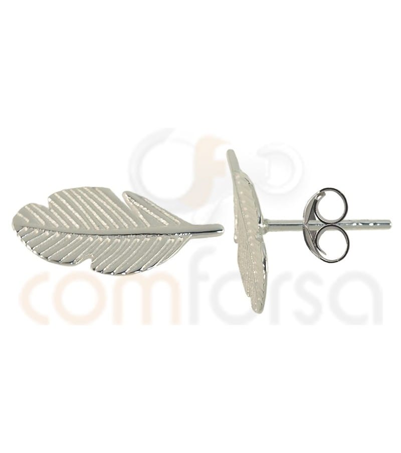 Pendiente hoja 7 x 15 mm plata 925