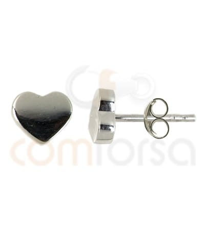 Arete corazón 7 x 6 mm plata 925