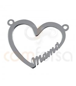 Colgante corazón "Mama"  21 x 17 mm plata 925