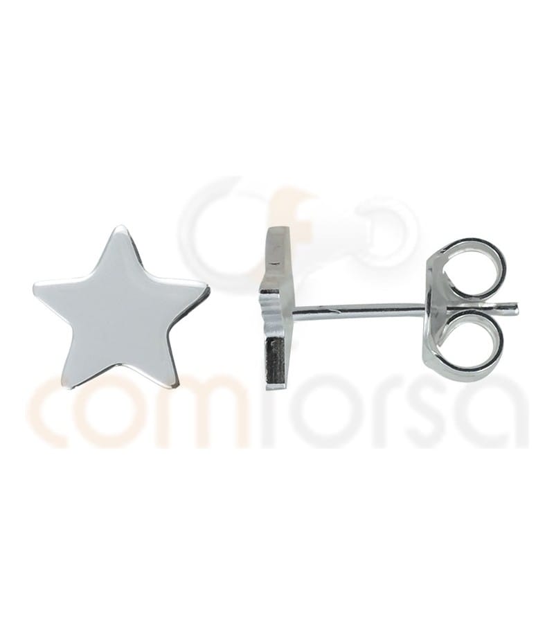 Pendiente estrella 8 mm plata 925