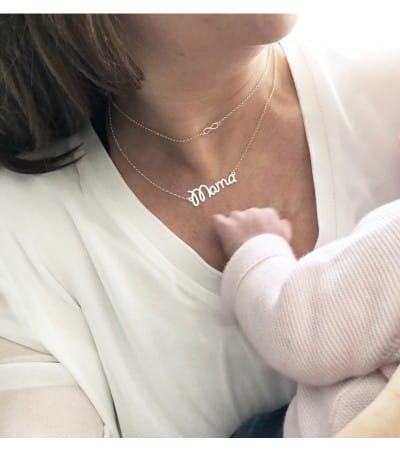 Double necklace with Infinity and word Mama