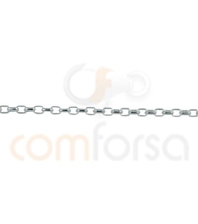 Sterling silver 925 oval cut curb chain 3 x 2 mm (by the foot)