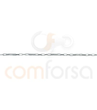 Cadena recta 2 x 1 mm plata 925