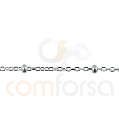 Cadena forzada con bolitas 1,8 x 1,7 mmplata 925