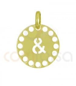 Gold plated Sterling silver die-cut letter pendant 14 mm