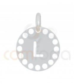 Sterling silver 925ml die-cut letter L medallion 14 mm