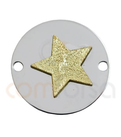 Entrepieza estrella bicolor 18 mm plata 925