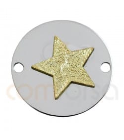 Conector estrella bicolor 18 mm plata 925