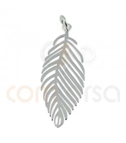 Colgante hoja 13 x 32 mm plata 925