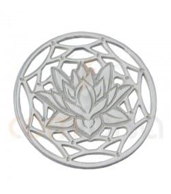 Mandala con flor de loto 13 mm plata 925