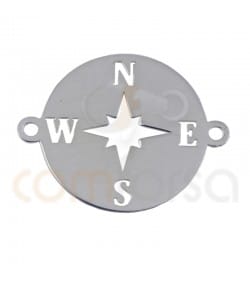 Sterling silver Wind Rose connector 15mm