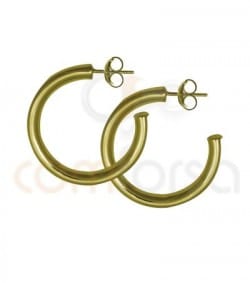 Sterling silver925  Gold plated hoop earrings 25 mm