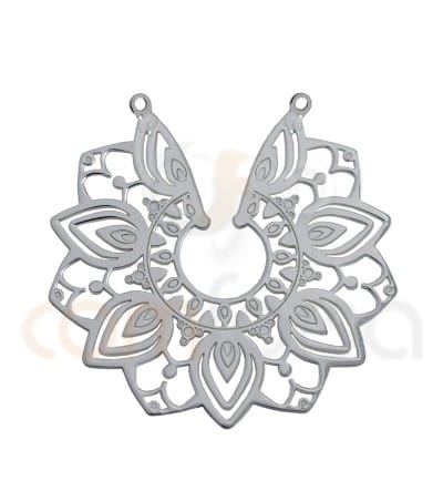 Sterling silver mandala flower connector 29 mm