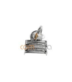 Grapa plana con anilla 7x7mm plata 925