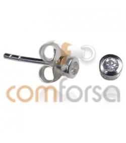 Round chaton earring 4mm