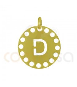 Sterling silver 925ml die-cut letter D medallion 14 mm