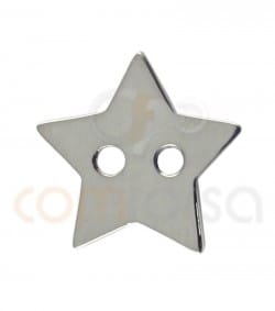 Gold plated Sterling silver 925ml double drilled star 12x13 mm