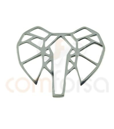 Colgante elefante 17x14 mm plata 925 chapada en oro