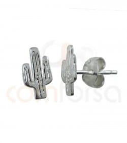 Pendiente cactus 5x9 mm plata 925 chapada en oro