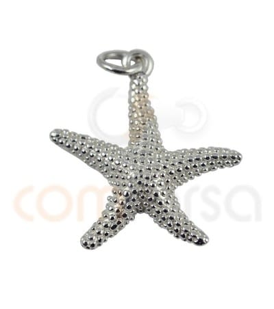 dije estrella de mar 20 mm plata baño de oro