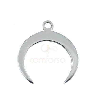 Colgante luna 15 x 17 mm plata 925 plata chapada en oro