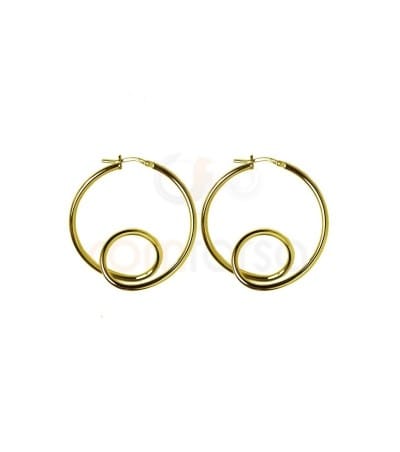Sterling silver 925 hoop earrings 36 mm