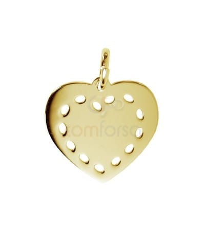 Chapa corazón calado 13 x 12 mm plata 925ml