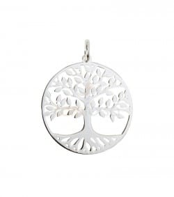 Colgante árbol de la vida 20 mm plata 925 chapada en oro