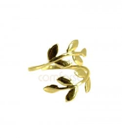 Adjustable laurel ring silver 925