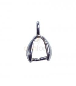 Terminal doble pernio 7x11mm plata 925 chapada en oro