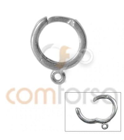 Sterling Silver 925 Gold Plated hoop earrings with ring 14 mm
