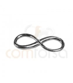 Entrepieza infinito 12 x 4.3 mm plata 925 chapada en oro