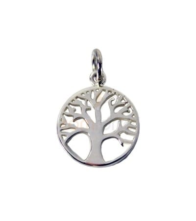 Colgante árbol de la vida 12mm plata 925 chapada en oro