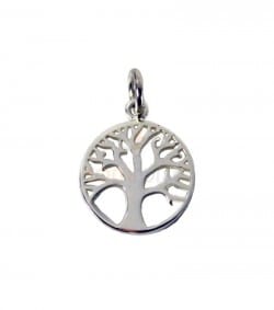 Colgante árbol de la vida 12mm plata 925 chapada en oro