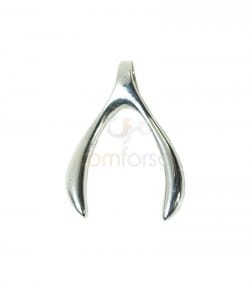 Sterling silver 925 gold-plated wish bone charm 13.5x19 mm