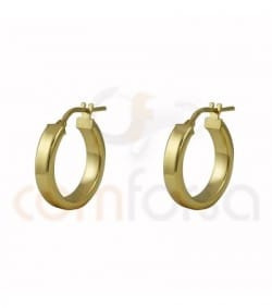 Sterling silver 925 gold-plated hoop earrings 20 mm
