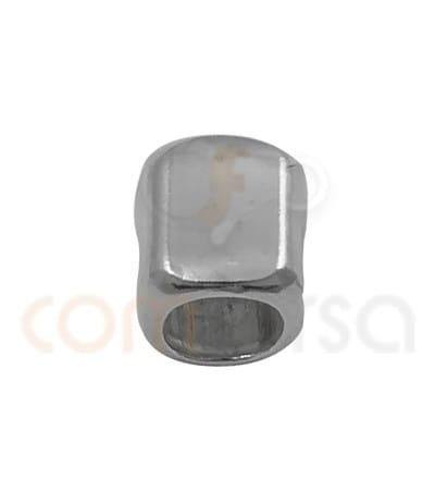Conector cubo irregular 3 x 3mm plata 925ml