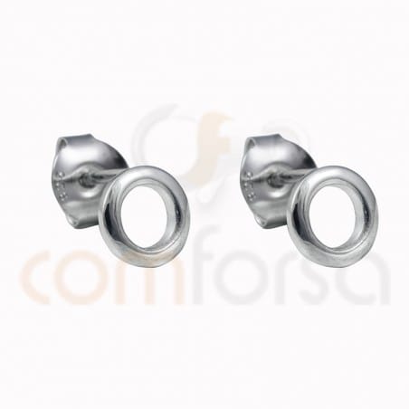 Pendientes círculo 7 mm plata 925