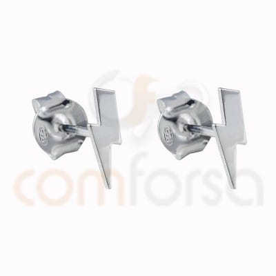 Pendiente mini rayo 3x10mm plata 925 chapada en oro