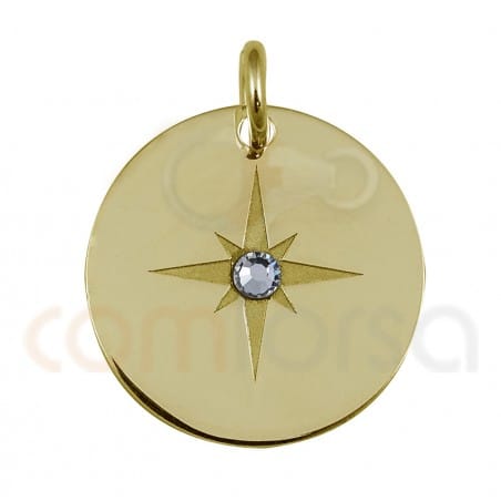 Colgante estrella con strass 15mm plata 925