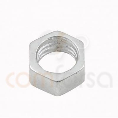 Nut connector stelring silver 5 mm (3,6 int) sterling silver 925