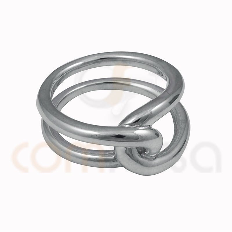 Double knot thread ring sterling silver gold plated